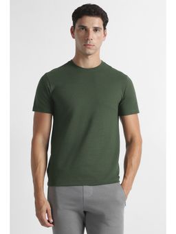 Van Heusen - Green Textured Regular Fit T-Shirt