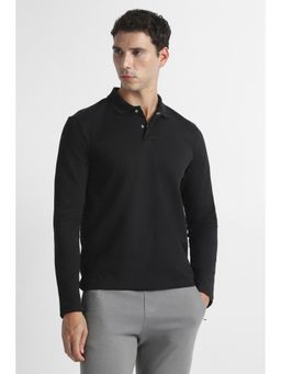 Van Heusen - Black Solid Regular Fit Polo T-Shirt