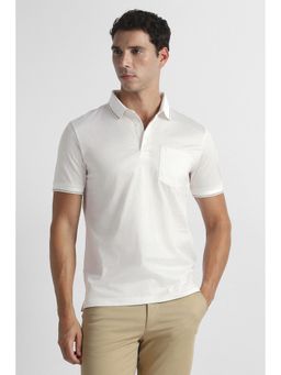 Van Heusen - White Printed Slim Fit Polo T-Shirt