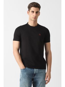 Van Heusen - Black Solid Slim Fit T-Shirt