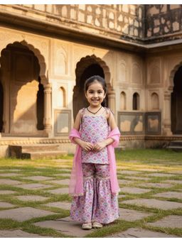Cord Of Love - Digital Printed Kurta & Sharara - Pink