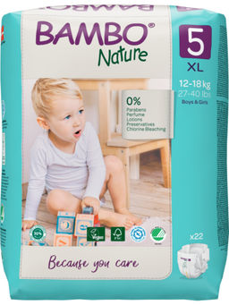 Bambo Nature - Tape Diapers with Wetness Indicator XL - 22 Pieces