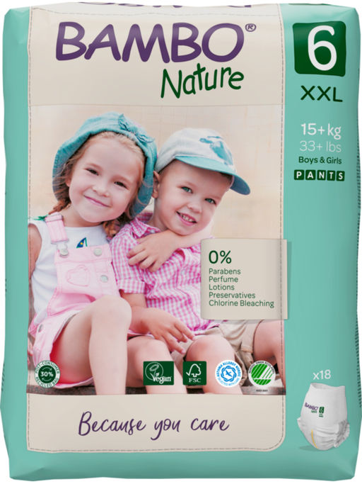 Bambo Nature Pant Diapers with Wetness Indicator 2XL - 18 Pieces