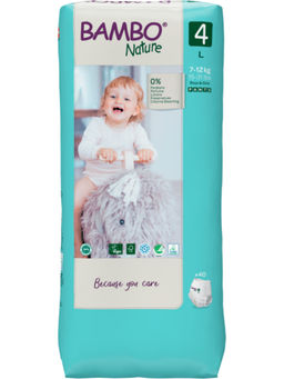 Bambo Nature - Pant Style Diapers with Wetness Indicator - 40 Pieces