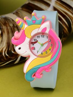 Stol'N - Unisex Creative Design Slap Stick Unicorn Wrist Watch-Blue (3-12 Years)