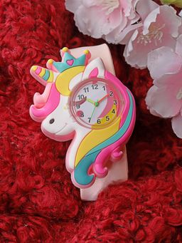Stol'N - Unisex Creative Design Slap Stick Unicorn Wrist Watch-Pink (3-12 Years)