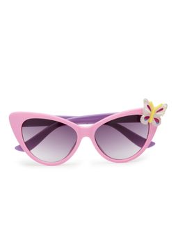 Stol'N - Cat-Eye Shaped Butterfly Applique Uv Protected Sunglass-Pink-Purple (3-12 Years)