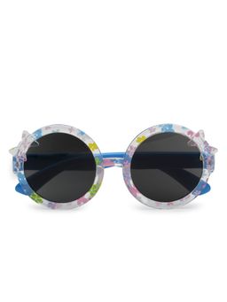 Stol'N - Round Shaped Bow Applique Uv Protected Sunglass-Blue (3-12 Years)