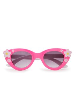 Stol'N - Cat-Eye Shaped Star Applique Uv Protected Sunglass-Dark Pink (3-12 Years)