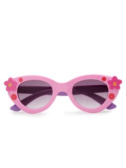 Stol'N - Cat-Eye Shaped Star Applique Uv Protected Sunglass-Pink (3-12 Years)