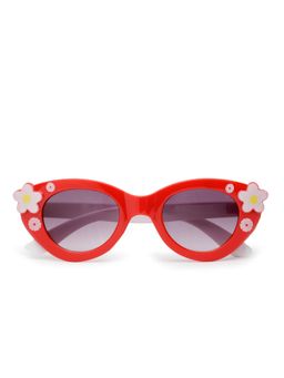 Stol'N - Cat-Eye Shaped Star Applique Uv Protected Sunglass-Red (3-12 Years)