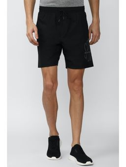 Peter England - Men Black Printed Athletic Fit Shorts