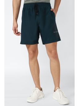 Peter England - Men Teal Printed Athletic Fit Shorts