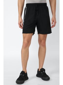 Peter England - Men Black Solid Athletic Fit Shorts