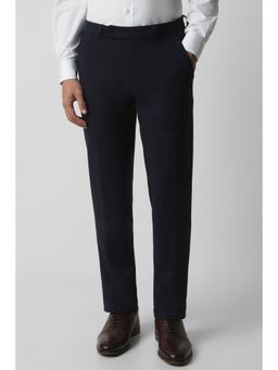 Van Heusen - Men Navy Textured Ultra Slim Fit Trousers