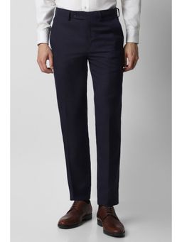 Van Heusen - Men Navy Check Slim Fit Trousers