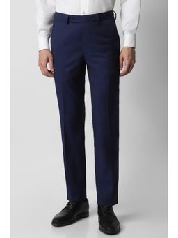 Van Heusen - Men Navy Solid Slim Fit Trousers