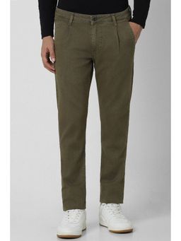 Van Heusen - Men Olive Solid Slim Fit Trousers