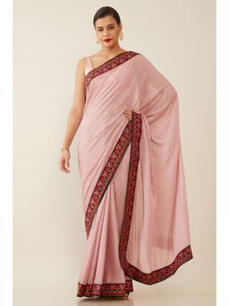 Soch - Women Black Embellished & Sequined Saree with Stitched Blouse