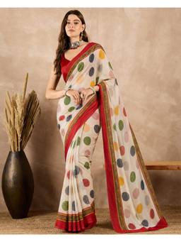 Sitanjali - Red Georgette Printed Saree