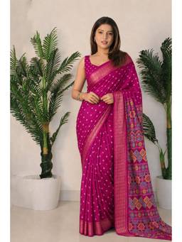 Sitanjali - Pink Dolo Silk Floral Zari Saree