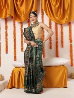 Silk Land - Green Pure Weaving Patola Saree