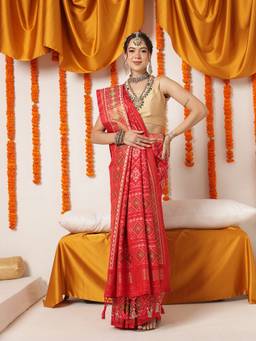 Silk Land - Red Pure Weaving Patola Saree