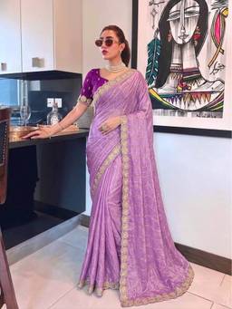 Sitanjali - Lavender Silk Embroidered Saree