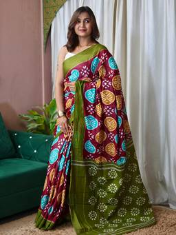URBAN PALLU - Maroon Pure Cotton Handloom Saree