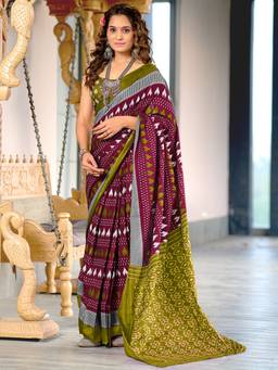 URBAN PALLU - Maroon Pixie Lane Ethnic Motifs Pure Cotton Handloom Saree
