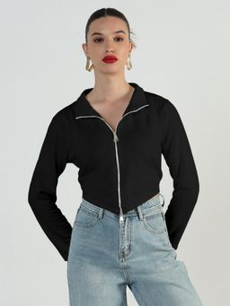 SHOWOFF - Edition Women Black High-Low Short Crop Top