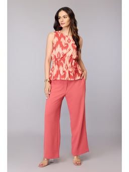 TAMISKA BY NARENDRA KUMAR - Peach Crush Ikat Multi-Color Top