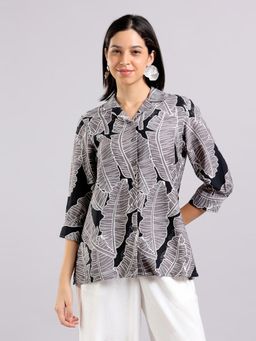 TAMISKA BY NARENDRA KUMAR - Leaf Printed Multi-Color Shirt Top