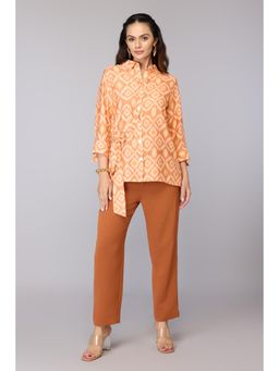 TAMISKA BY NARENDRA KUMAR - Sana's Sunset Wrap Orange Shirt Top