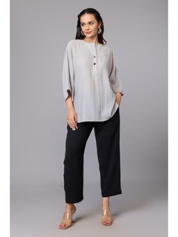 TAMISKA BY NARENDRA KUMAR - Misty Grey Tunic Top