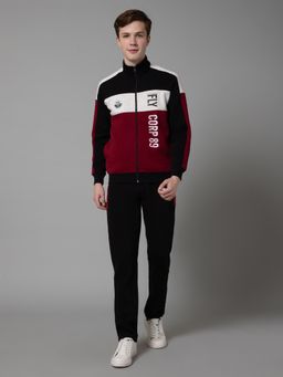 Cantabil - Men Maroon Regular Fit Jacket with Track Pant