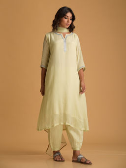 DIMPLE DESIGN STUDIO - Light Green Crepe Suit (Set of 3)