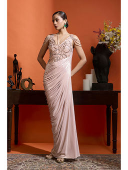 BABITA M - Pink Drape Gown