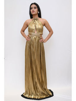 Label Simran Kochher - Gold Pelted Chocker Gown