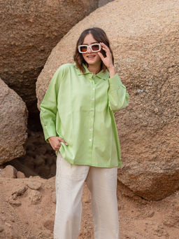 Babli - Green Solid Regular Fit Shirt