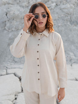 Babli - Cream Solid Regular Fit Shirt