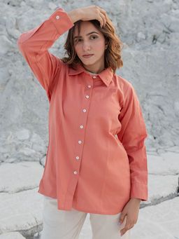 Babli - Peach Solid Regular Fit Shirt