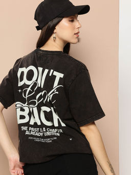 Difference of Opinion - Black Printed Oversized Fit T-Shirt