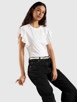 Tommy Hilfiger - White Solid Regular Fit T-Shirt