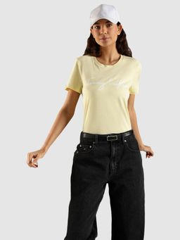 Tommy Hilfiger - Yellow Printed Regular Fit T-Shirt
