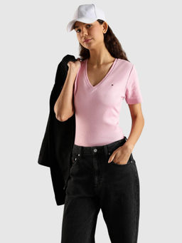 Tommy Hilfiger - Pink Solid Regular Fit T-Shirt