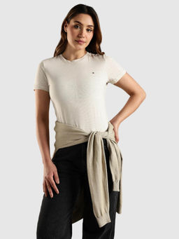 Tommy Hilfiger - White Solid Regular Fit T-Shirt