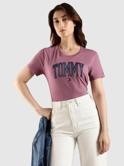 Tommy Hilfiger - Purple Solid Regular Fit T-Shirt