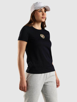Tommy Hilfiger - Navy Blue Embroidered Regular Fit T-Shirt
