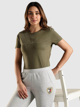 Tommy Hilfiger - Green Embroidered Regular Fit T-Shirt